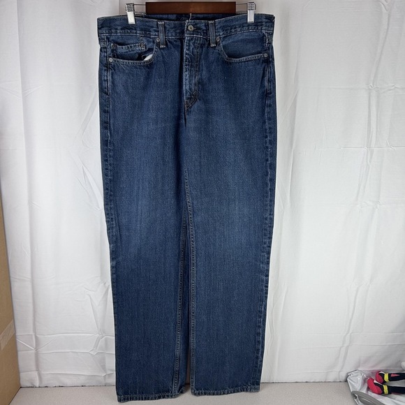 Levis 514 Jeans Mens 36x34 (35x34) Blue Denim Straight Leg Zip Fly Medium Wash - Picture 1 of 13